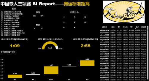 中国铁人三项赛 BI Report——奥运标准距离